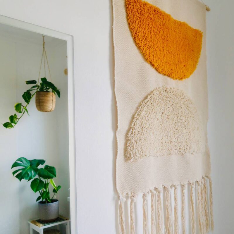 Half Sun Boho Hand Tufted Wall Hanging Cotton Tapestry Wall Hangings Living Room Bedroom Bathroom Feel Good Decor
