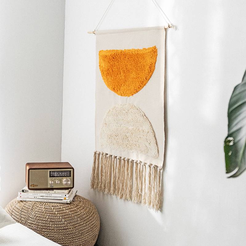 Half-Sun-Boho-Hand-Tufted-Wall-Hanging-Cotton-Tapestry-Wall-Hangings-Living-Room-Bedroom-Bathroom-Feel-Good-Decor-new