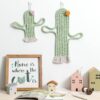 Handmade Macrame Cactus Wall Hanging Set (Set of 2) Wall Hangings Macrame Kids Room Feel Good Decor