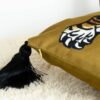 Turmeric Tiger Soft Velvet Cushion With Black Tassels 45 x 45cm (No Filling) Cushion Covers & Cushions Living Room Bedroom Feel Good Decor