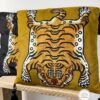 Turmeric Vintage Tiger Velvet Cushion Cover With Black Tassels-feel-good-decor-5