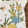 Vintage Daisies Ivory Beige Embroidery Cotton Linen Cushion Pillow Cover-feel-good-decor-0