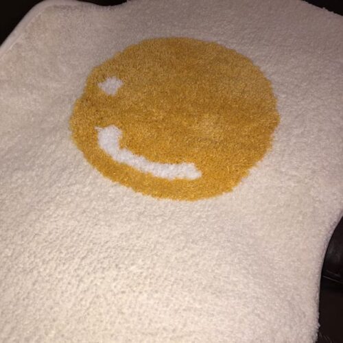 Cute Tufted Sunny Side Up Egg Floor Mat Poached Egg Entrance Rug photo review