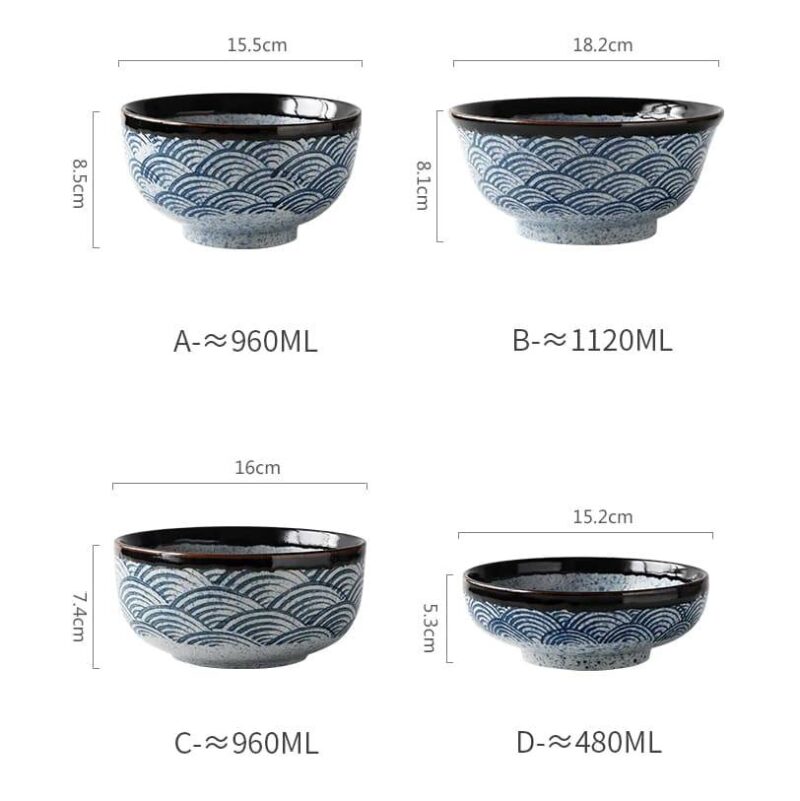 Hand-painted Japanese Ceramic Ramen Bowl New In Tableware & Serveware Feel Good Decor