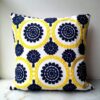 Yellow And Navy Blue Embroidery 45x45cm Cushion Cover Accessories Bedroom Cushion Covers Interior Decorations Living Room Feel Good Decor