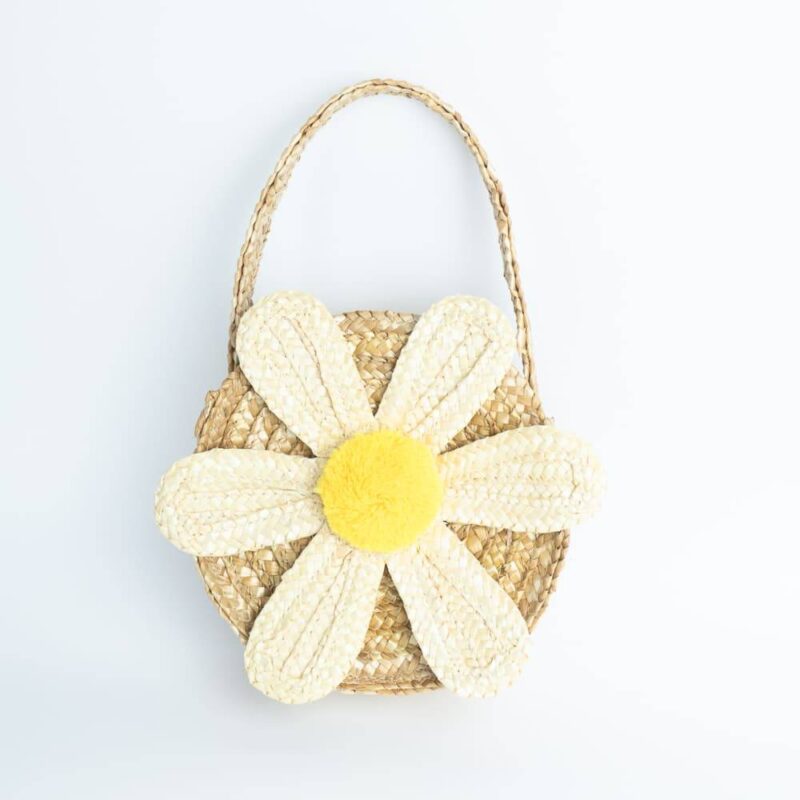 Boho Chic Small Daisy Straw Bag Bags Rattan & Natural Materials Accessories Kids Room Feel Good Decor