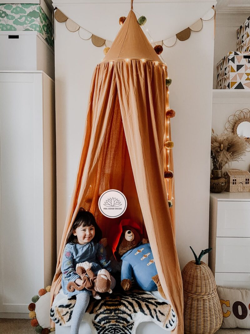 Boho Cotton Canopy Play Tent For Nursery and Kids Room Wall Hangings Kids Room Feel Good Decor
