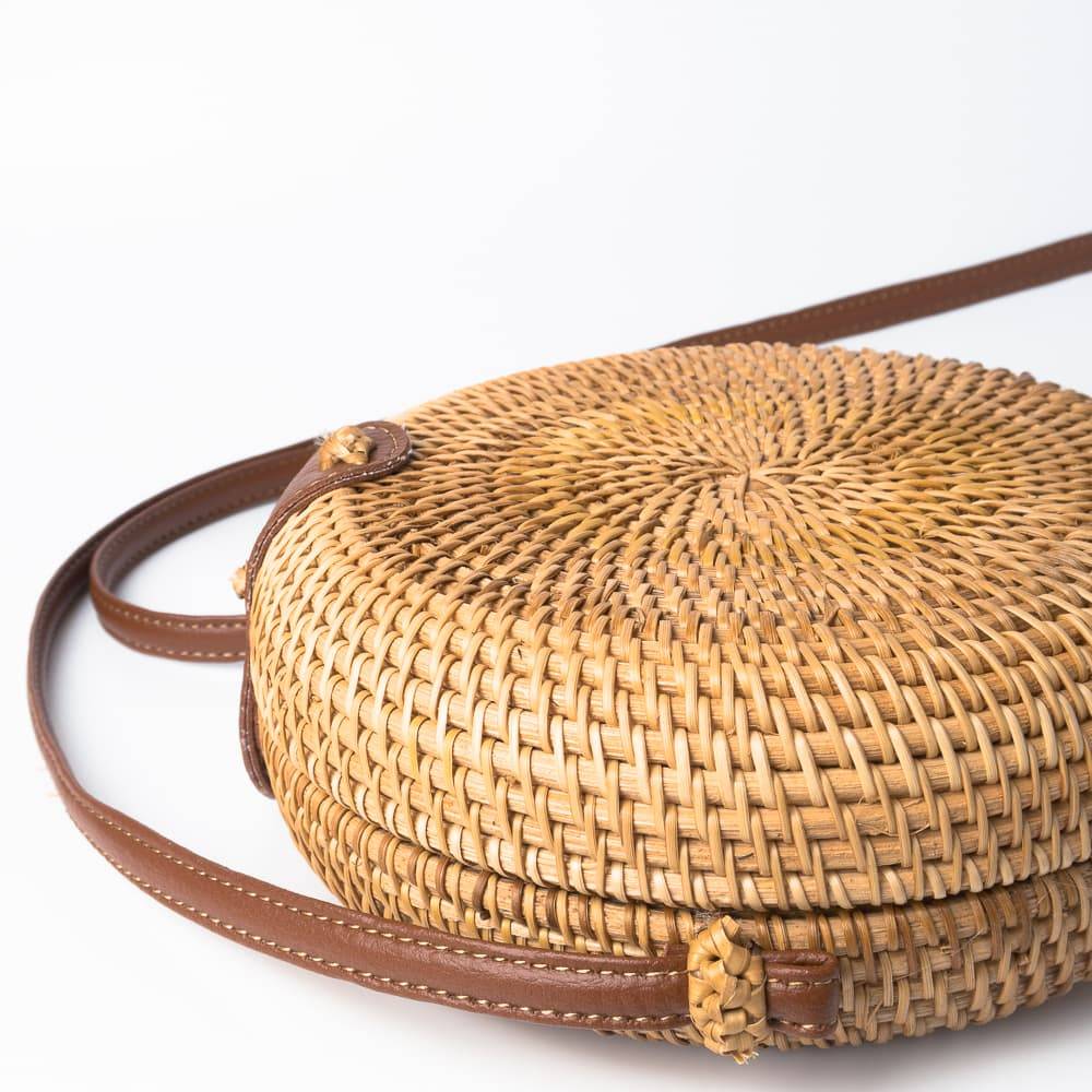 Boho Handmade Rattan Round Small Crossbody Bag - Feel Good Decor