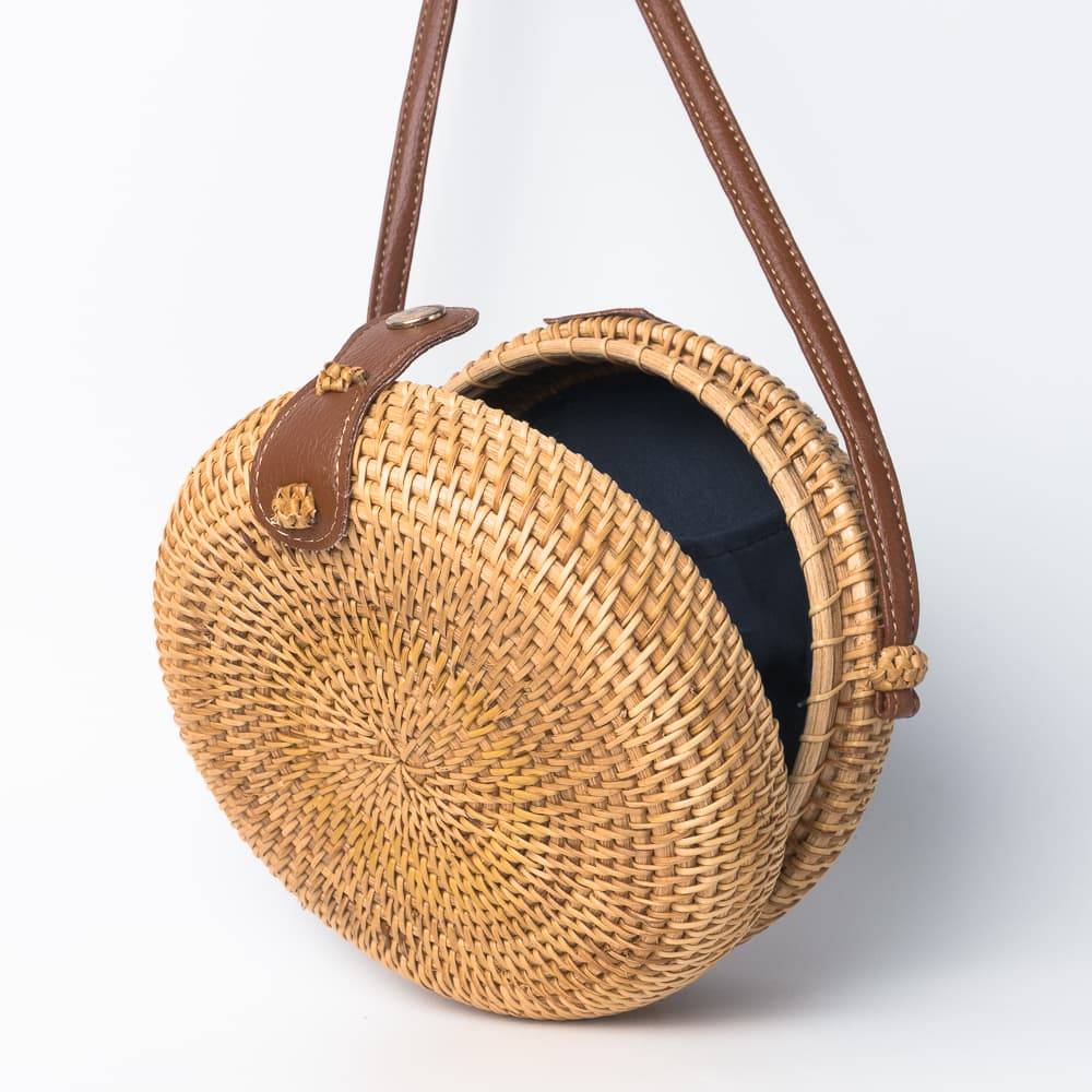 Wicker Round Small Boho Shoulder Basket Bag Bandit Crossbody - Etsy | Small  boho, Basket bag, Wicker