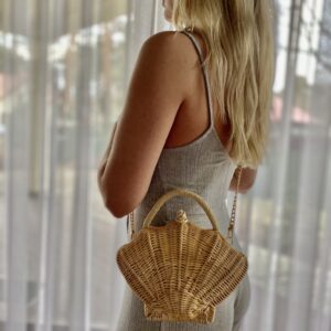 Timeless Handmade Boho Chic Shell Rattan Bag Basket photo review