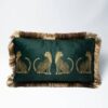 Dark Green Leopards Luxury Velvet Cushion Cover With Golden Fringe 30x50cm (No Filling) (Copy) Cushion Covers & Cushions Living Room Bedroom Feel Good Decor