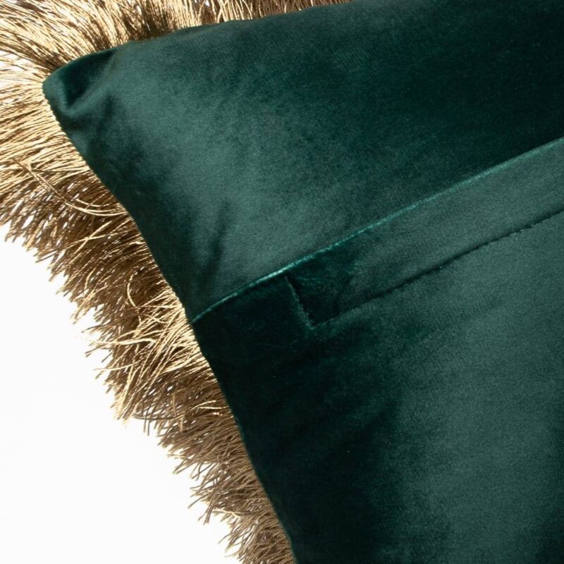 Dark Green Leopards Luxury Velvet Cushion Cover With Golden Fringe 30x50cm (No Filling) (Copy) Cushion Covers & Cushions Living Room Bedroom Feel Good Decor