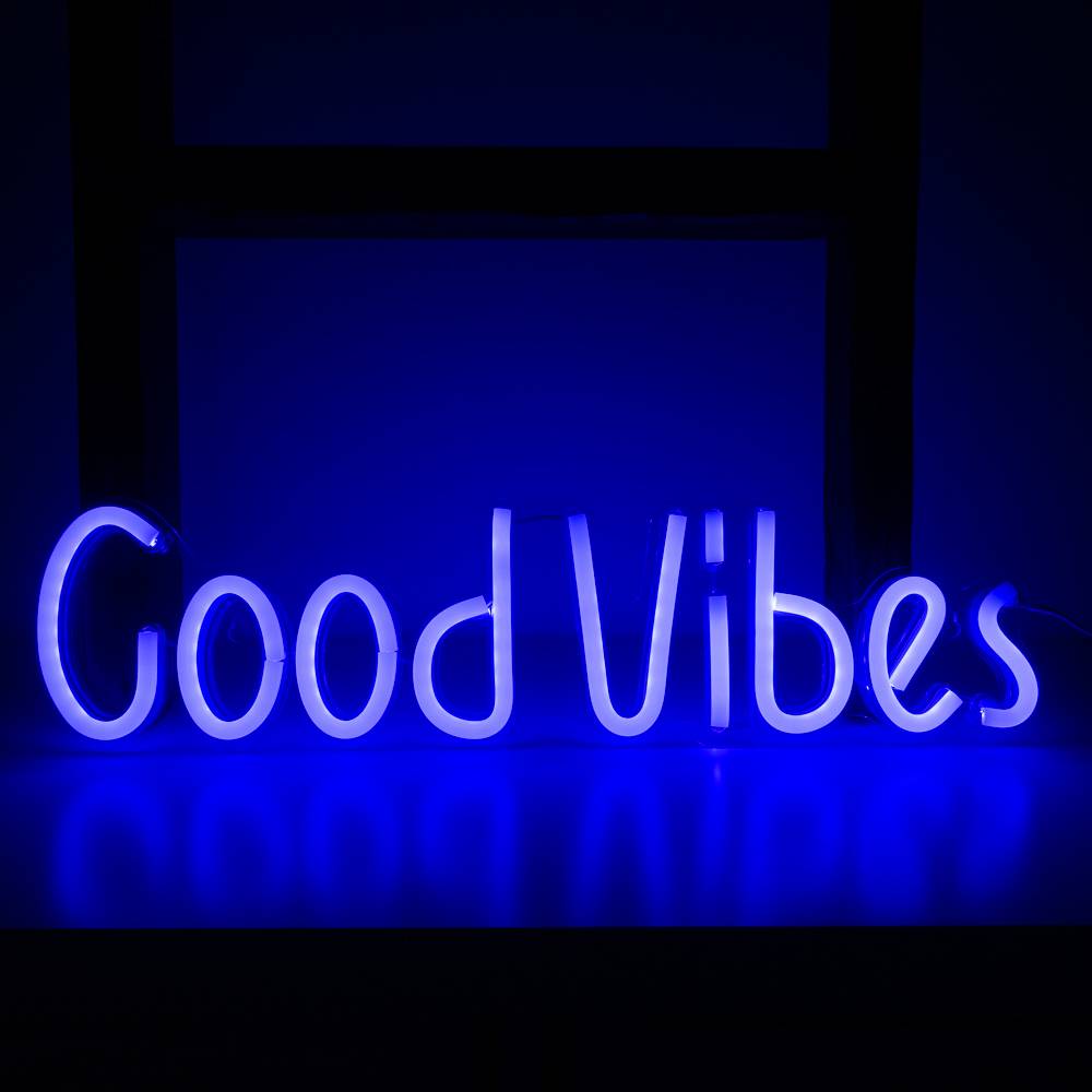 Good Vibes Large Neon Light Sign (USB Powered) - Feel Good Decor