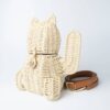 Handmade Natural Straw Cat Shaped Storage Basket and Bag Rattan & Natural Materials Living Room Kids Room Feel Good Decor
