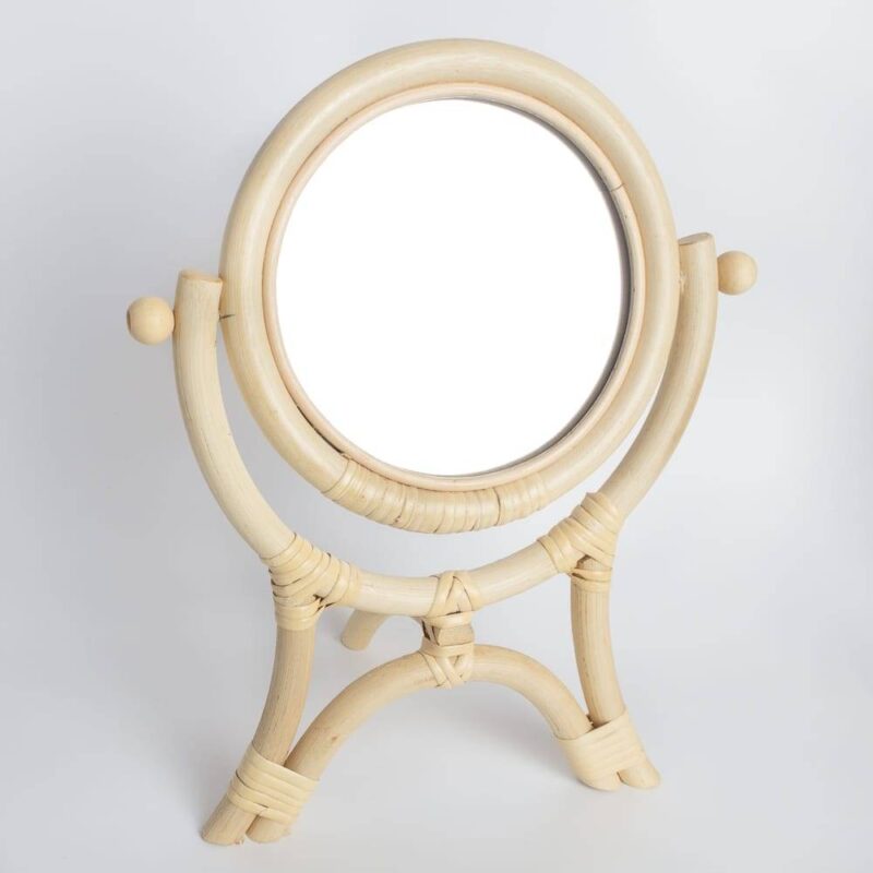 Handmade Rattan Dressing Table Mirror Rattan & Natural Materials Mirrors Living Room Bedroom Bathroom Feel Good Decor