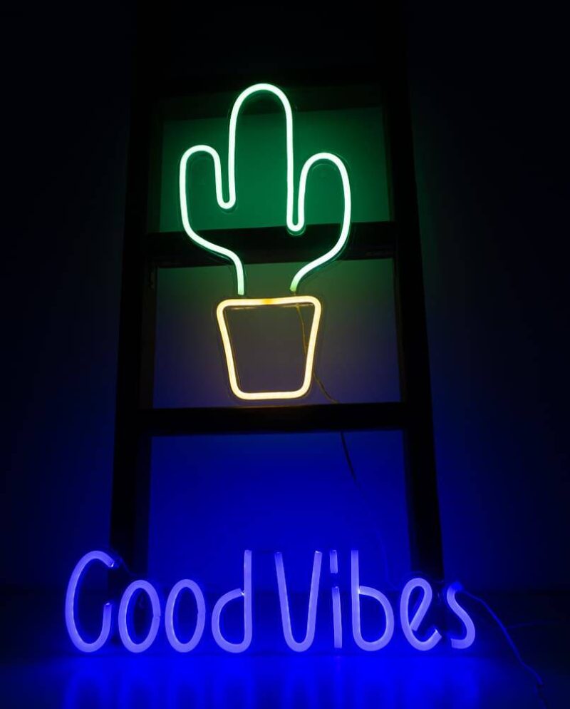Large Cactus Neon Light Sign (USB Powered) Wall Hangings Lights Living Room Kitchen & Dining New In Feel Good Decor