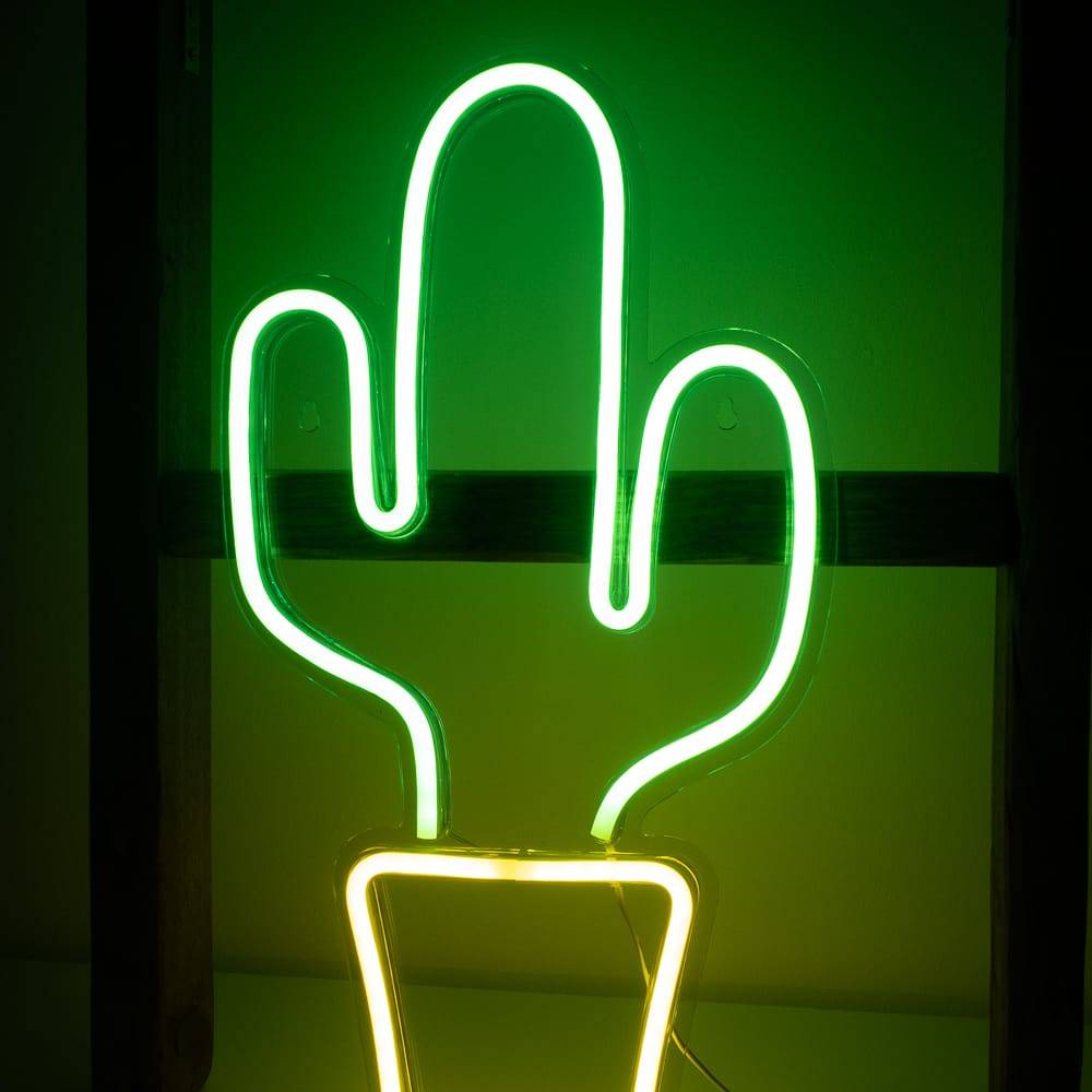 LED Cactus Neon Light Signs Wanddekor Nachtlichter Home Decoration Batterie USB 