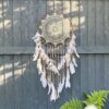 Large Handmade Bohemian Hippie Macrame Dream Catcher With Natural Feather Tassels-feel-good-decor