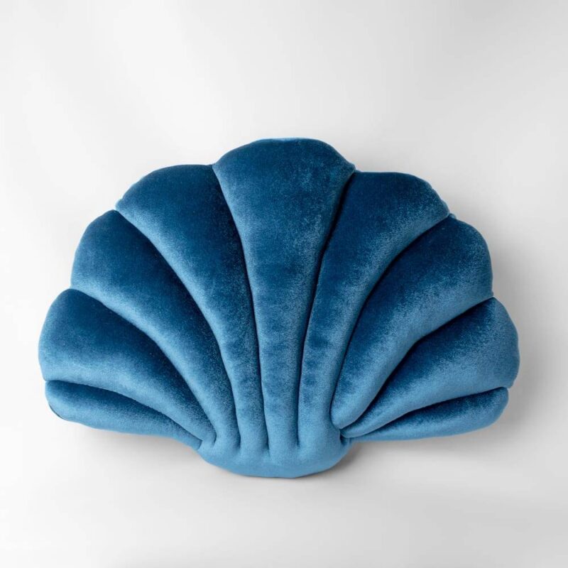 Large Light Navy Blue Shell Cushion 53 x 35 cm Cushion Covers & Cushions Living Room Bedroom Feel Good Decor