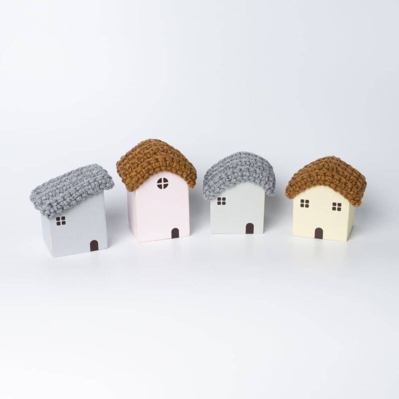 Miniature Wooden House Set (4 pieces) Kids Room Feel Good Decor