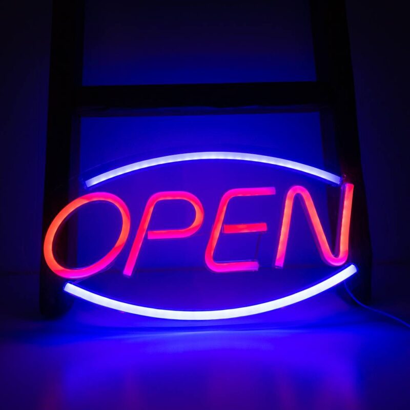 Open Large Neon Light Sign (USB Powered) Wall Hangings Lights Living Room Kitchen & Dining New In Feel Good Decor