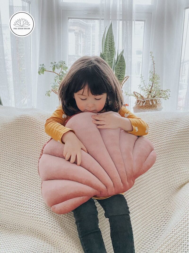 Rose Pink Sea Shell Pillow Cushion-feel-good-decor-5