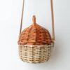 Small Rattan Wicker Acorn Shaped Kids Storage Basket Bags Rattan & Natural Materials Wall Hangings Kids Room Feel Good Decor