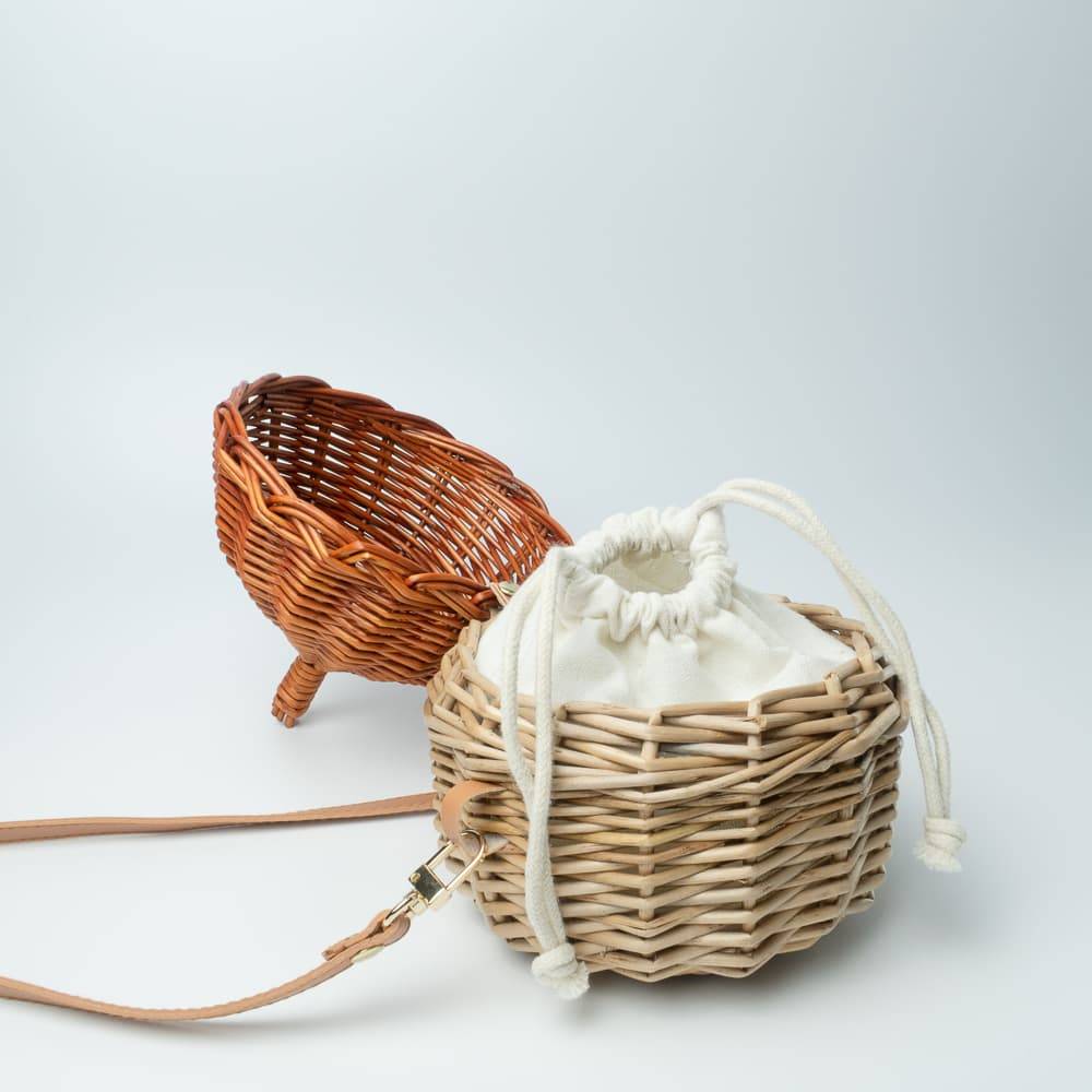 Acorn Shaped Rattan Bag Vintage Rattan Shoulder Bag Woven Bag Handmade Kids  Children Hazelnut Shape Handbag Mini Storage Baskets