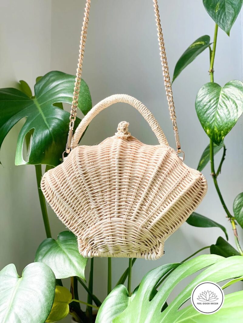 Timeless Handmade Boho Chic Shell Rattan Bag-feel-good-decor-1