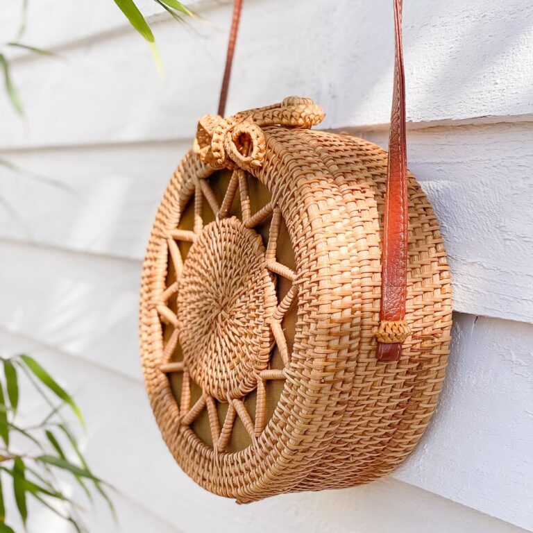 woven rattan crossbody bag