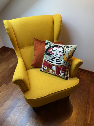 Frida Kahlo Inspired Teal Embroidery Cushion Cover 45 x 45cm (No Filling) photo review