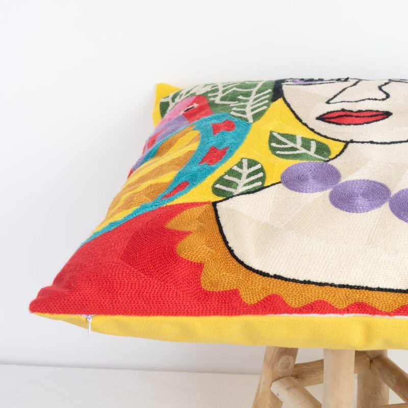 yellow-frida-kahlo-inspired-embroidered-cushion-cover-feelgooddecor