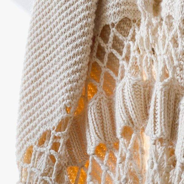 Boho Chunky Handknitted Throw Blanket With Tassels 120x180cm Feel