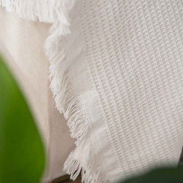 Pure White Cotton Waffle Weave Throw Blanket 180 x 230cm Feel Good Decor