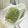 Monstera Leaf Embroidery Cushion Cover-feel-good-decor