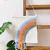 Small Boho Rainbow Macrame Tapestry Wall Hanging With Tassel-feel-good-decor
