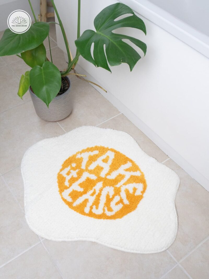Take It Easy Sunny-Side Up Egg Floor Mat Positive Rug-feel-good-decor