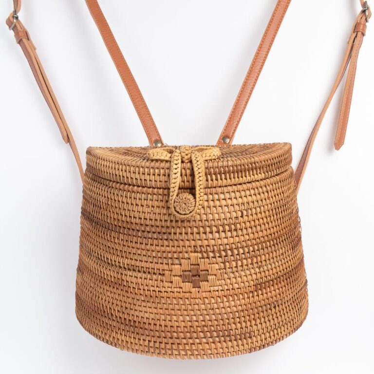 Handmade Rattan Backpack Basket (Medium) - Feel Good Decor