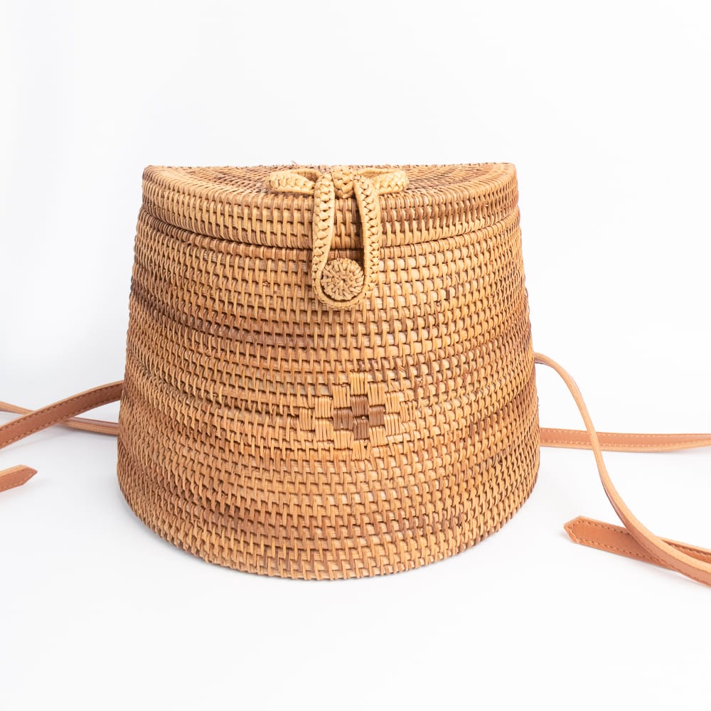 Handmade Rattan Backpack Basket (Medium) - Feel Good Decor