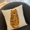 Cute Tufted Tiger Cat Embroidered Boho Kids Animal Cushion Pillow Cover-2