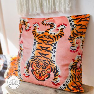 Pink_Vintage_Tibetan_Tiger_Print_Luxe_Velvet_Throw_Pillow_Cushion_Cover_Feel_Good_Decor