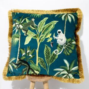 feel-good-decor-jungle-monkey-cushion-cover-with-gold-fringe