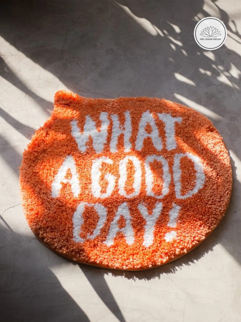 What A Good Day Positive Quote Decorative Orange Floor Mat Small Rug-feel-good-decor