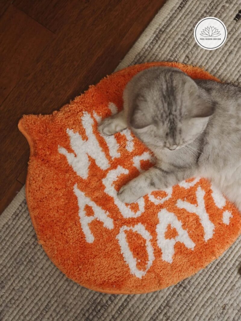 What A Good Day Positive Quote Decorative Orange Floor Mat Small Rug-feel-good-decor