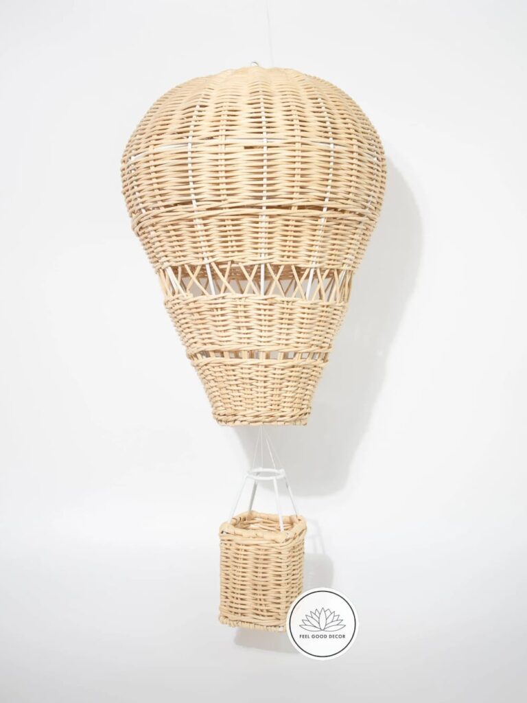 Handmade Rattan Wicker Hot Air Balloon - Feel Good Decor