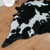 Contemporary Black And White Faux Cowhide Rug