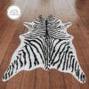 Faux Zebra Hide Area Rug Back White Scandi Rug Feel Good Decor