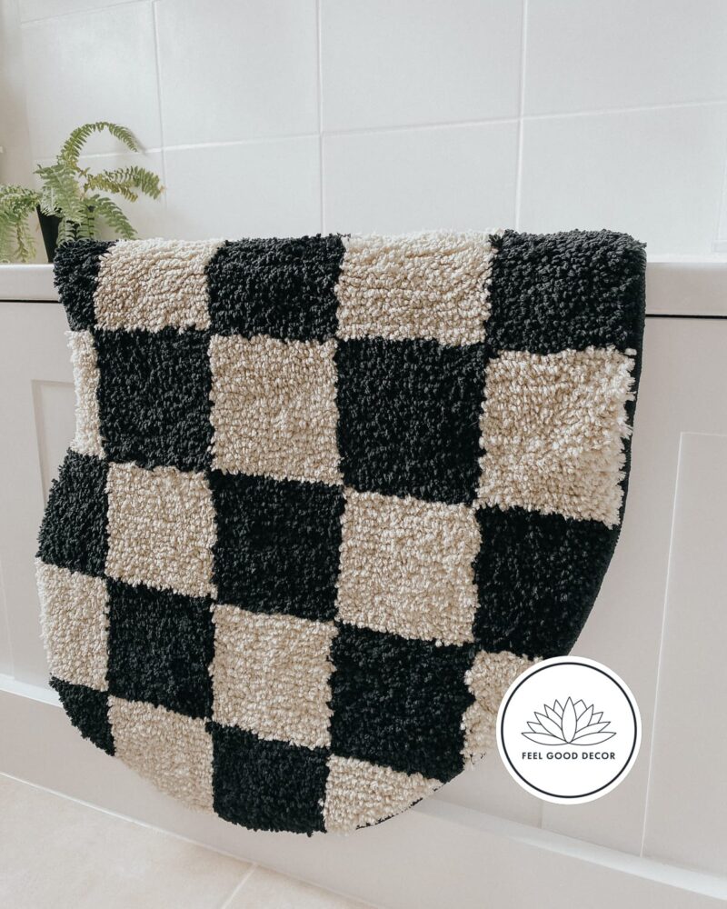 Checkerboard Black and White Accent Rug-feel-good-decor1