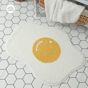 Cute Tufted Sunny Side Up Egg Bath Mat-feel-good-decor