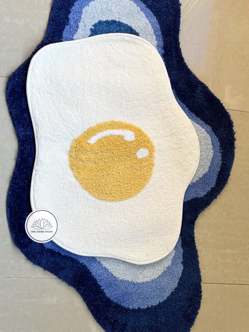 Cute Tufted Sunny Side Up Egg Bath Mat-feel-good-decor